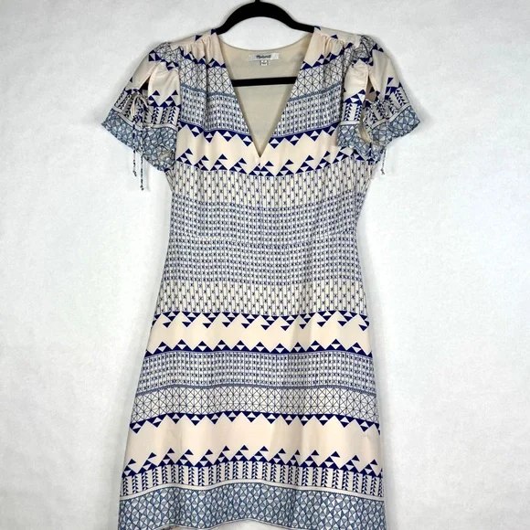 MADEWELL Poppy Dress in lonian Tile - J2333 - Sz 0 - Picture 5 of 12